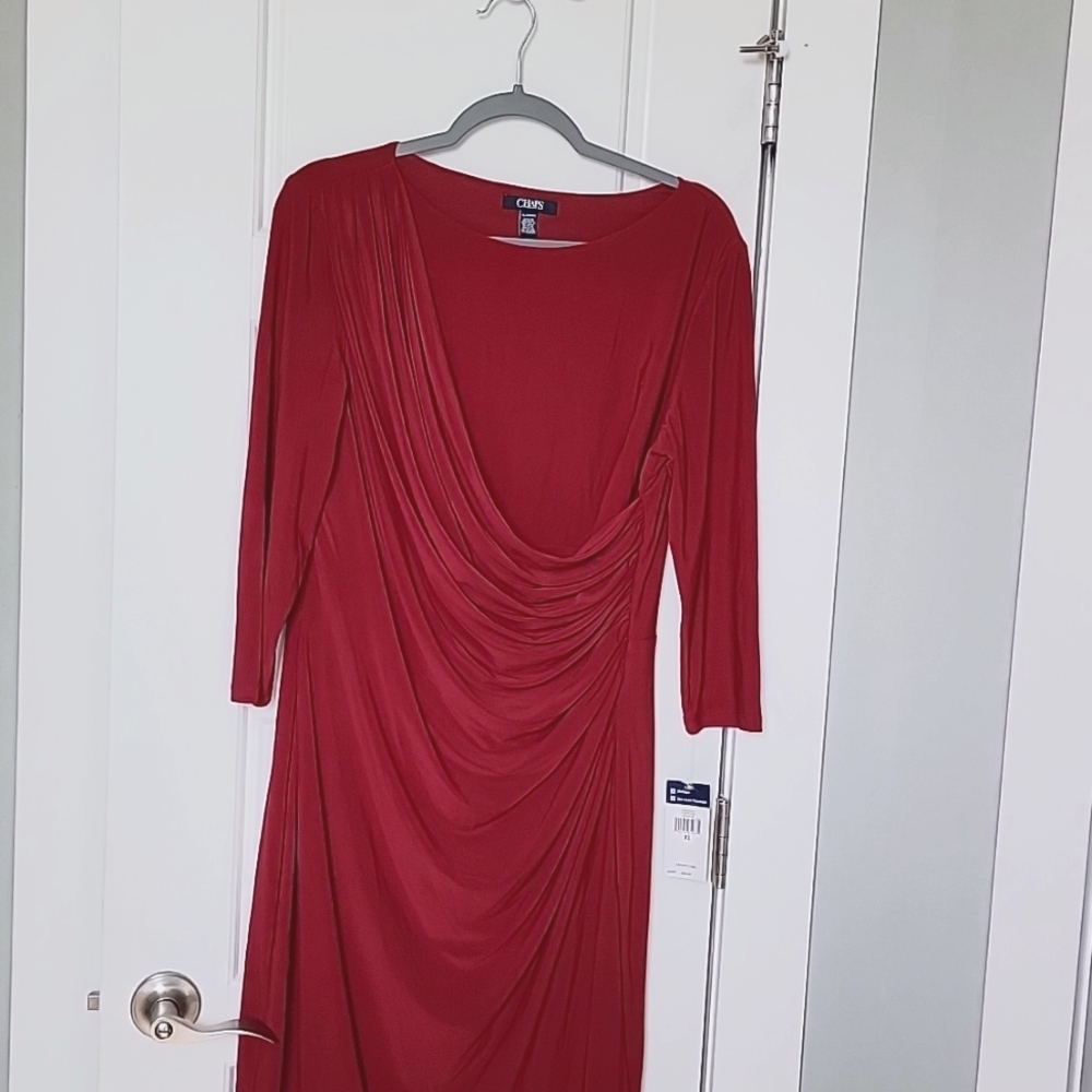 Faux wrap dress with ruching